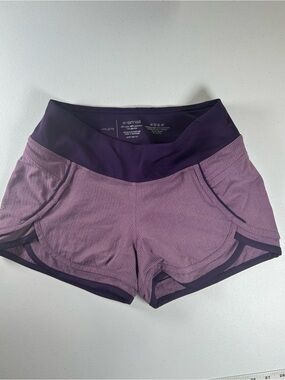 HYLETE Iris Scallop Lined Running Shorts Purple Mauve Size XS